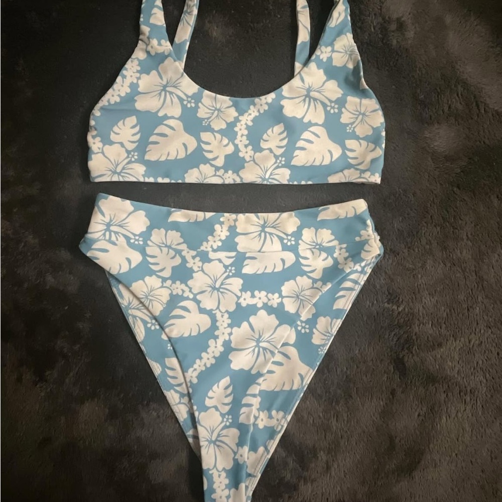 Benoa Swim Blue and White Floral Bikini